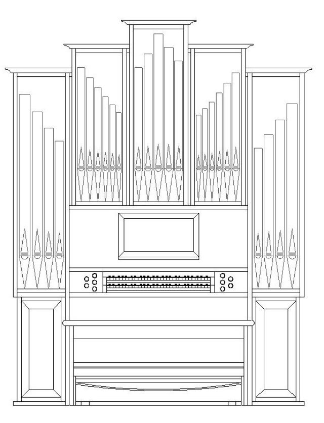 Órgano del Santuario de Santa María a Real, Cebreiro, plano